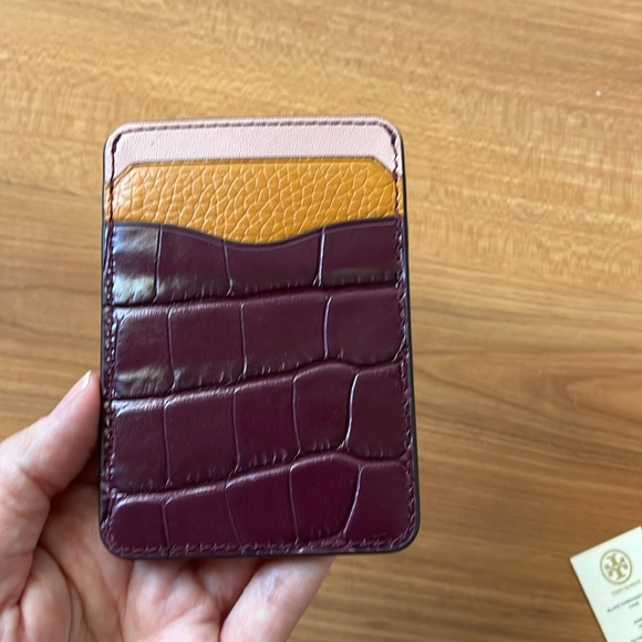 Tory Burch Blake Embossed Card Case Bayberry - Picture 4 of 6